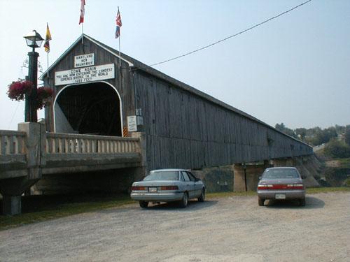 Hartland Covered Bridge, front corner view