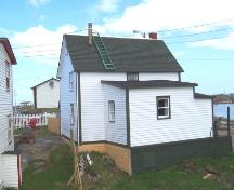 View of the rear facade of the Pearce Foley House in Tilting, NL following restoration. ; HFNL/Andrea O'Brien 2005
