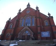 Front elevation, Grafton Street Methodist Church, Halifax, Nova Scotia, 2007.

; Heritage Division, NS Dept. of Tourism, Culture and Heritage, 2007.