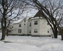 Primary elevation, from the southwest, of Maison Bernier, Winnipeg, 2007.; Historic Resources Branch, Manitoba Culture, Heritage and Tourism, 2007