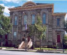 A stately stone landmark built in 1855-56, the former court house dominates the streetscape.; City of Windsor, Nancy Morand, 2002