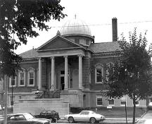 West facing facade of Carnegie Library, date unknown.; Photo from Audrey Scott Photo Collection, date unknown.