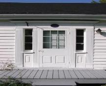 Bethune –Thompson Workers' Cottage, north elevation wooden entrance door, n.d.; OHT, 2006