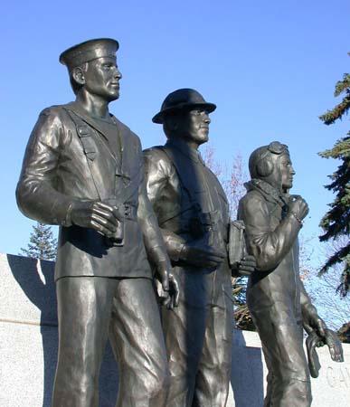 Three statues, Brant County War Memorial