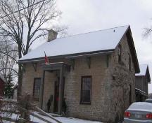 Northwest view of the home depicting the fieldstone cladding on the west elevation, 2007.; Lindsay Benjamin, 2007.