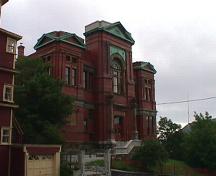 Exterior view of front facade, Masonic Temple, Cathedral Street, St. John's, 2004; HFNL 2005