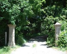 Featured are the entrance gates to Park Farm.; Kendra Green, 2007.