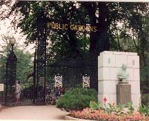 Main gates on the corner of South Park Street and Spring Garden Road, Public Gardens, Halifax, Nova Scotia, 2004.; HRM Planning and Development Services, Heritage Property Program, 2004.