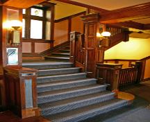 Main staircase of the Congress Apartments, Winnipeg, 2006; Historic Resources Branch, Manitoba Culture, Heritage, Tourism and Sport, 2006
