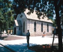 Corner view of the Nazrey African Methodist Episcopal Church National Historic Site of Canada, after renovations, 1999.; Agence Parcs Canada / Parks Canada Agency, 1999.