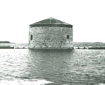 General view of the Shoal Martello Tower, 1977.; Parks Canada Agency / Agence Parcs Canada, 1977.