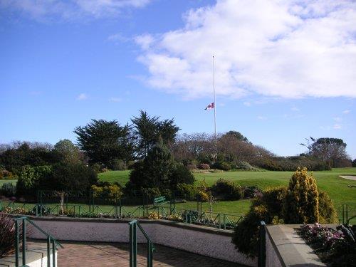 View of golf course from clubhouse terrace