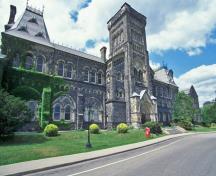 General view of University College showing its use of the Romanesque style.; Parks Canada Agency / Agence Parcs Canada.