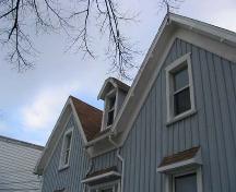 Detail of gable ends and dormer window, Fleming House, Halifax, 2005.; Heritage Division, NS Dept. of Tourism, Culture and Heritage, 2005.