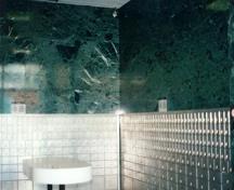 View of the interior of the Government of Canada Building, showing the interior finishes of the lockbox area, 1996.; Parks Canada Agency | Agence Parcs Canada, 1996.