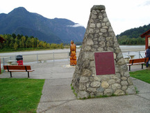 General view of the location of the Historic Sites and Monuments Board of Canada plaque and cairn; Parks Canada | Parcs Canada, 2008.