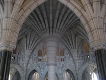 Interior view of the Centre Block showing the Gothic ornament of the building, 2010.; Parks Canada | Parcs Canada