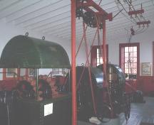 Interior view of Victoria Hydro-Electric Station showing wheel turbines 1 and 2.  Photo taken December 2005.; HFNL/ Dale Jarvis 2005.