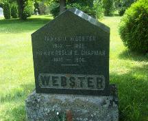 James Webster's tombstone; Town of Shediac