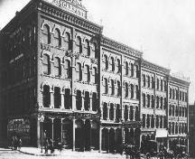 This historic photograph shows the block face of the building in the late 1800's; City of Saint John