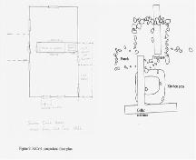 A conjectural floor plan based on comparison of excavation drawings to an extant house, which was moved from Cootes Cove to Sambro Creek in 1866.; Laird Niven, 1997