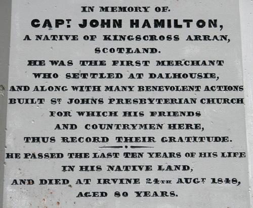 Hamilton Monument - Inscription 2006