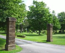 Sackville Cemetery - Front gates located in the older section of cemetery; Town of Sackville