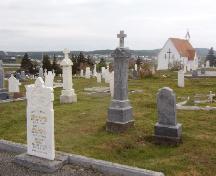 View of the Mortuary Chapel Cemetery with a left side view of the chapel in the background, Bonavista, NL, 2006/06/14.; L Maynard/HFNL 2006