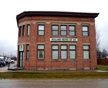 Primary elevation, from the north, of the Royal Bank Building, Roland, 2005; Historic Resources Branch, Manitoba Culture, Heritage and Tourism, 2005