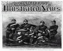 Showing Major George L. Dogherty standing second from right; Canadian Illustrated News, Vol. 22, no. 5, 65 (July 31, 1880)