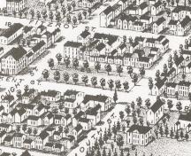 View of Square and associated streetscape; Panoramic View of Charlottetown, 1878