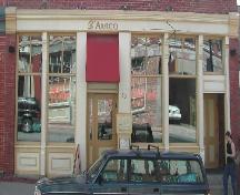 This photograph shows the well maintained storefront with its recessed entranceways and large storefront windows, 2005; City of Saint John