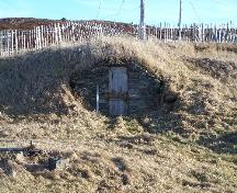 Exterior front view of George Pearce Root Cellar, Circular Road, Maberly, Elliston, NL, 2000; Tourism Elliston Inc., 2007