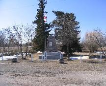 View of the fieldstone monument and and bronze plaque at the Cenotaph Site; Government of Saskatchewan, Brett Quiring, 2007.
