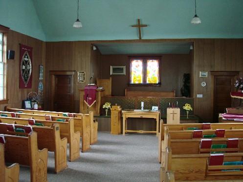 Interior of Spalding United Church.