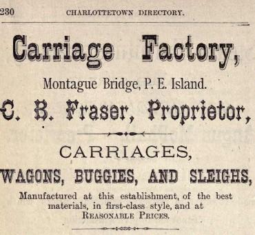Ad for Fraser&#039;s Carriage Factory