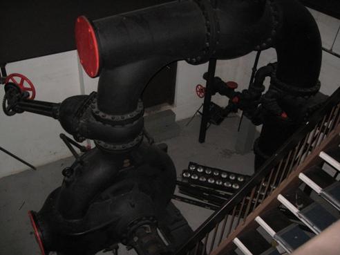 Interior view showing a pump