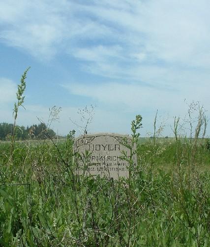 Headstone in small cemetery