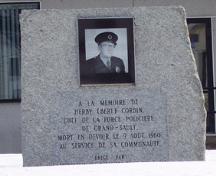 Monument in memory of Chief Bert Cornin on Broadway Boulevard. ; The Valley District Planning Commision