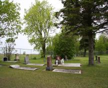 Contextual view, from the south, of the cemetery grounds at the Overstone Lutheran Cemetery section of the Fredensthal Lutheran Cemeteries, Emerson area, 2007; Historic Resources Branch, Manitoba Culture, Heritage, Tourism and Sport, 2007