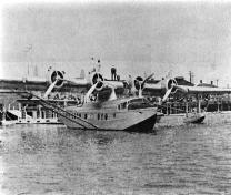 A historic image showing the use of the port by seaplanes; Acadian Research Centre - P227-A139