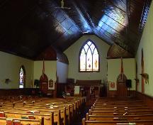 Interior of the church, looking toward the altar; McAdam Historical Restoration Committee
