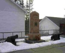 The two Fort Hill Cannons beside the cenotaph, at the Royal Canadian Legion, Branch #40 ; St. George