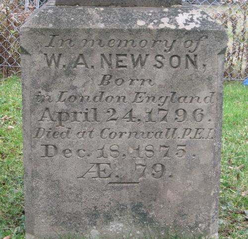 Detail of W.A. Newson stone