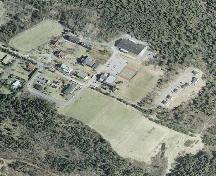 Aerial view of the Rothesay Netherwood School grounds.; Rothesay