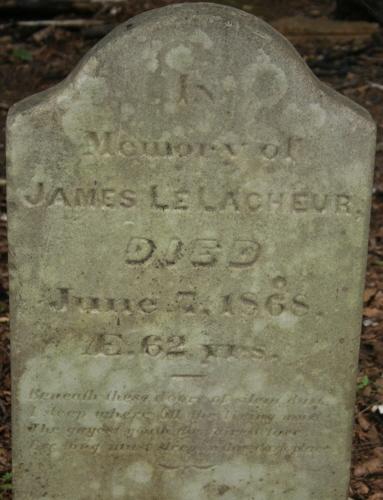 Detail of James LeLacheur stone