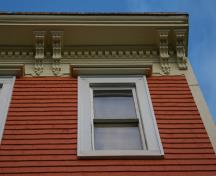 This image shows the cornice with paired brackets; City of Saint John