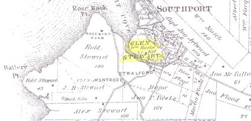 Location of William Burke&#039;s Glen Stewart Farm