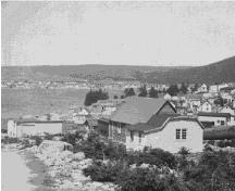 Picture of Southern Cove School in Southern Cove, Heart’s Content, NL circa 1930. The school was dismantled and rebuilt as Burrage's Stage in New Perlican, NL. ; Mizzen Heritage Society 2009