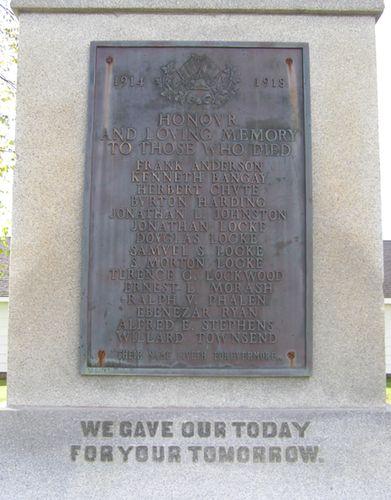World War One commemorative plaque